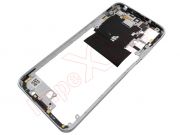 Carcasa frontal / central con marco gris / plata "Chrome Silver" y antena NFC para Xiaomi Redmi Note 10 5G, M2103K19G